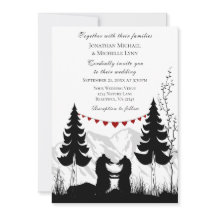 Charming Silhouette Mountain Bear Couple Mariage