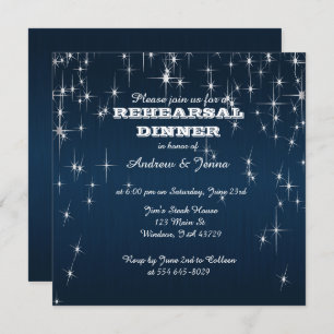 Invitation Charming Star Struck Mariage bleu marine