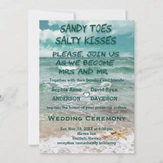 Invitation Charming Travel Beach Destination Starfish Mariage