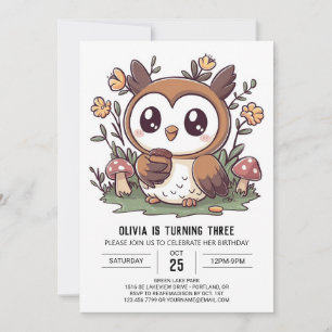 Invitation Charming Whimsical Digital Owthday