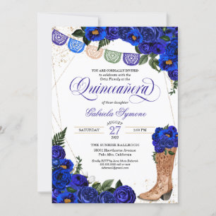 Invitation Charra Russe pousses de fille en bois bleu Rose Qu