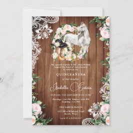 Invitation Charro Horse Cowgirl Quinceañera 15e anniversaire