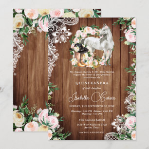 Invitation Charro Horse Cowgirl Quinceañera 15e anniversaire