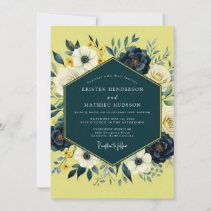Invitation Chartreuse Fleurs Mariage Impressionniste