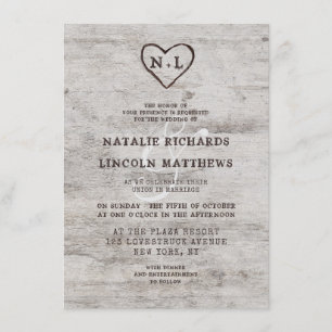 Invitation Chartreuse sculptée Mariage de bois de bouleau rus