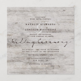 Invitation Chartreuse sculptée Rustic Birch Mariage Carré