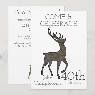 Invitation Chasse au cerf Anniversaire d'homme adulte Sports 