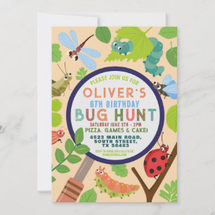 Invitation Chasse aux bogues Jardin Amusants Insectes Scaveng