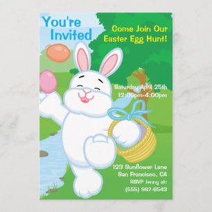 Invitation Chasse aux oeufs de la fête du printemps