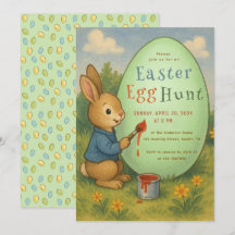 Chasse aux oeufs de Pâques Cute Lapin Peintures Oe