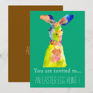 Invitation Chasse aux œufs de Pâques fête de Pâques lapin