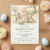 Chasse aux œufs du lapin de Pâques mignonne & fête