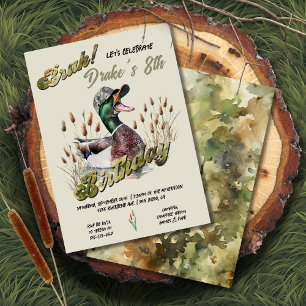 Invitation Chasse Camo Canard Bruh Campout d'anniversaire