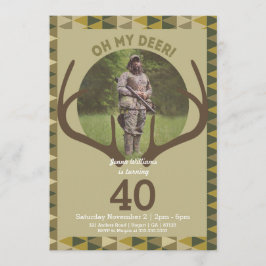 Invitation Chasse Hommes Camo Deer Antlers
