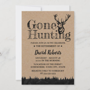 Invitation Chasse Rustic Kraft Parti de retraite