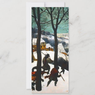 Invitation Chasseurs dans le paysage enneigé de Pieter Bruege