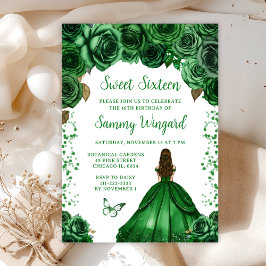 Invitation Chasseurs Green Brown Cheveux Princesse Sweet sixt