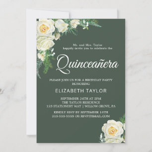 Invitation Chasseuse de verdure boisée Quinceañera 