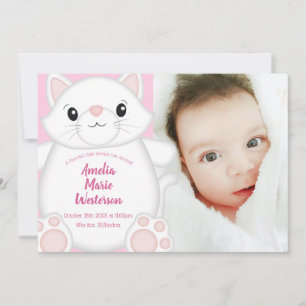 Invitation Chat Baby shower Kitty Rose