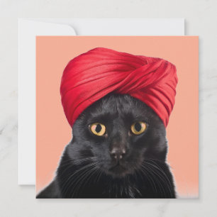 Invitation Chat Bombay Portant Un Turban