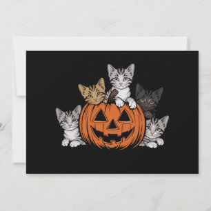 Invitation Chat des années 90 Halloween Rétro Saison Sombre 