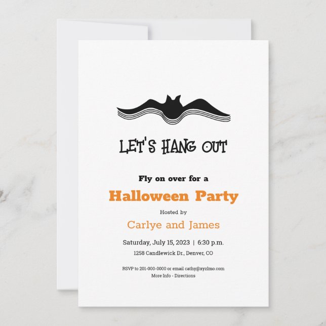 Invitation Chat d'Halloween, Allons-y (Devant)