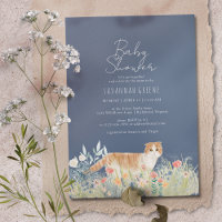 Chat floral | Bleu bleu marine foncé | Baby shower