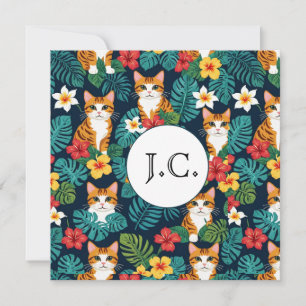 Invitation Chat Hawaiian style chemise motif gingembre tropic