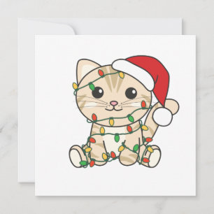 Invitation Chat Noël Animaux d'hiver Chats