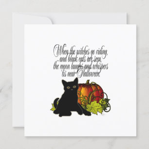 Invitation Chat noir et Citrouille