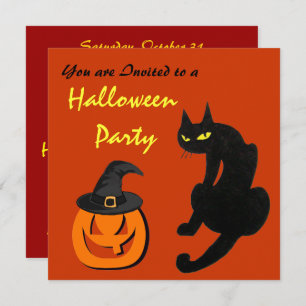 INVITATION CHAT NOIR HALLOWEEN PARTY