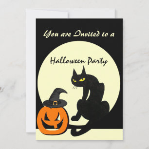 INVITATION CHAT NOIR HALLOWEEN PARTY