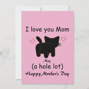 Invitation Chat noir Je t'aime maman beaucoup 