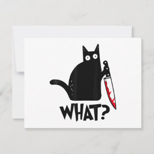 Invitation Chat Qu'est-ce que_ Drôle Chat Noir
