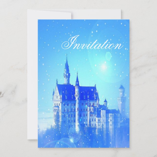 Invitation château de conte de fées princesse (Devant)