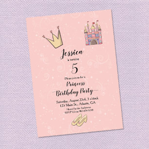 Invitation Château de jeu d'anniversaire de princesse