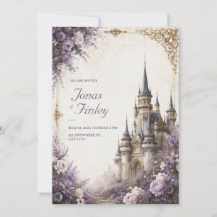Invitation Château de mariage à la floraison de lavande