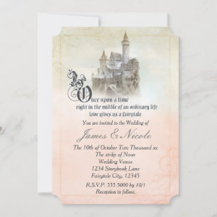 Invitation Château de Mariage de Conte de Fées Rose Rêveur Li
