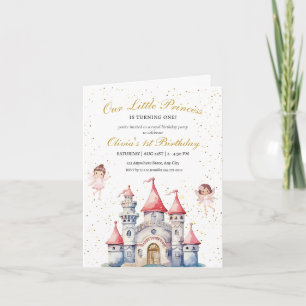 Invitation Château de Princesse 1er Anniversaire Fête Royale 