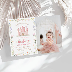 Invitation Château de Princesse Fleur Sauvage Photo 1er Anniv