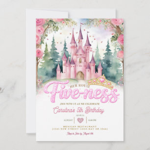 Invitation Château de Sa Royale Cinq ans Anniversaire Rose Pa
