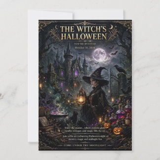 Invitation Château de sorcière enchanté et potion