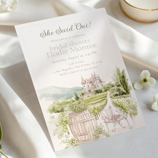 Invitation Château élégant de Provence Mariage champêtre fran (Créateur téléchargé)