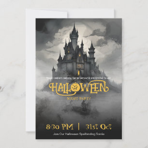 Invitation Château gothique Vintage Éffrayant Halloween Party