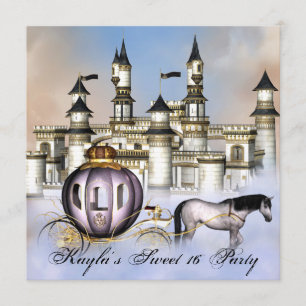 Invitation Château Nuages Princesse Conte de Fées Douzième Fê