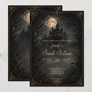Invitation Château sombre gothique Sweet 16