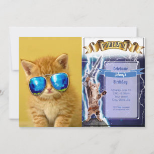 Invitation Chaton cool en lunettes de soleil