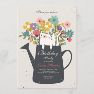 Invitation Chaton Dans Un Arrosoir