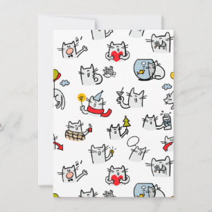Invitation Chats amusants, lait et magie.
