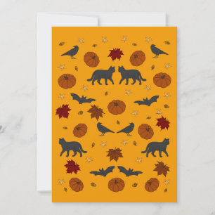 Invitation Chats, corbeaux et chauves-souris Halloween